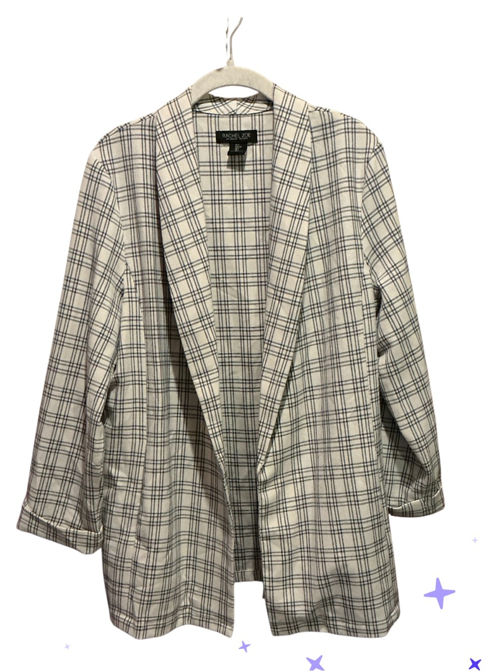 Rachel Zoe Women’s Grey/ Black n White Plaid Blazer